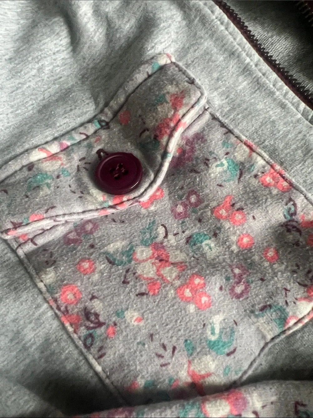 Matilda Jane (435) Girls' Light Gray Hooded Floral Jacket